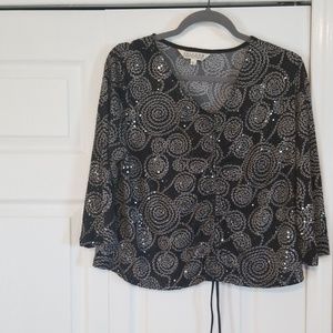 John Paul ladies blouseblack sequins